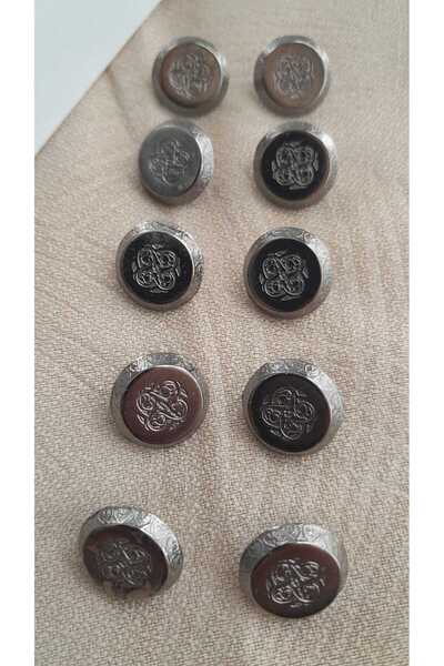 ILCARE ƎE SIYAH NIKEL METAL Düğm 15 mm 12 Adet