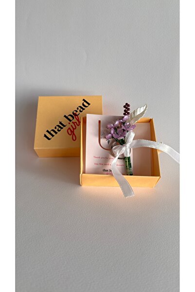 That Bead Girl Mor Mini Buket Anahtarlık Boncuk El Yapımı Çiçek Çanta Aksesua...