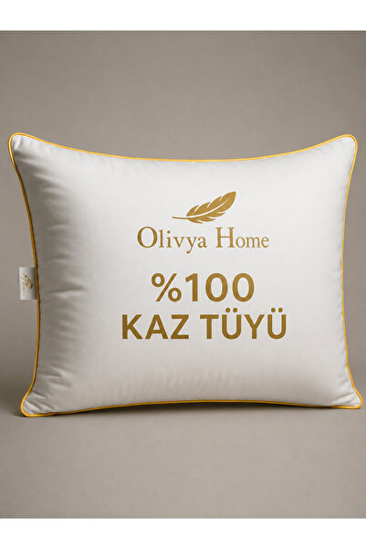 Olivya Home %100 Kaz Tüyü Yastık 20 Gıdık (ALÇAK YATIŞ) 50x70 Stark - Biyeli