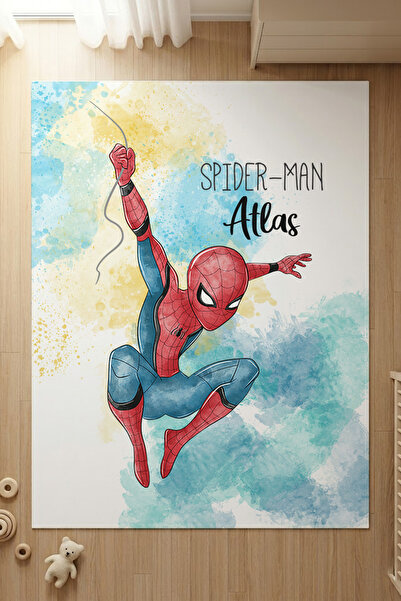 Homamia İsme Özel 7mm Dijital Baskı Çocuk Halısı Spider Man