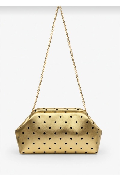 Askora Women's Polka Dot Chain Strap Clutch and Shoulder Bag