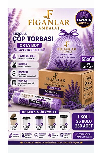 figanlar ambalaj 55x60 cm Sac de gunoi cu șnur cu parfum de lavandă, dimensiu...