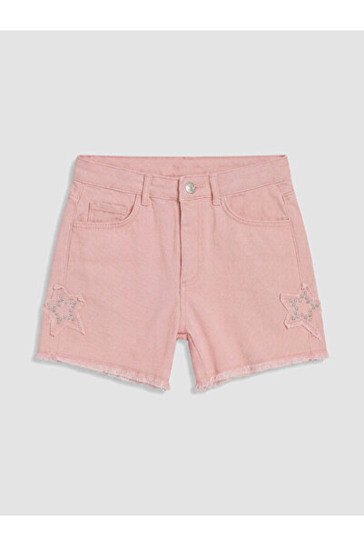 LC Waikiki Rmz Gi̇yi̇m Farkiyla Stone Embellished Girls' Jean Shorts