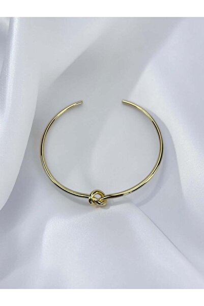 KİUSS Düğümlü Gold Choker Kolye