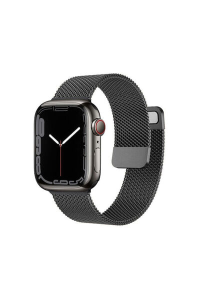 OEM Premium Μαγνητικό Ατσάλινο Λουράκι Apple Watch 42 44 45 49mm Μαύρο
