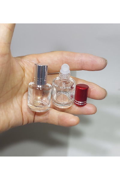 wellLine Parfüm Şişesi 8 ml (4 ADET) Roll-on Gri Kapaklı Boş Şişe