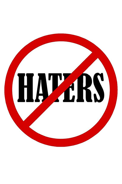 MegaSticker Haters Sign Sticker for Car, Motorcycle, Helmet, Laptop, Glass St...