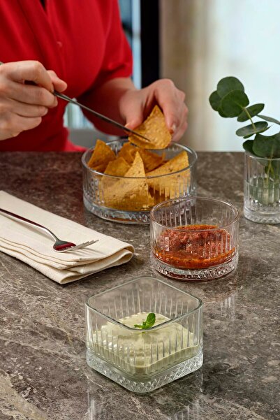 Paşabahçe Set of 4 Elysia Square Bowls 235Cc, Stylish Tableware, Kitchen Acce...