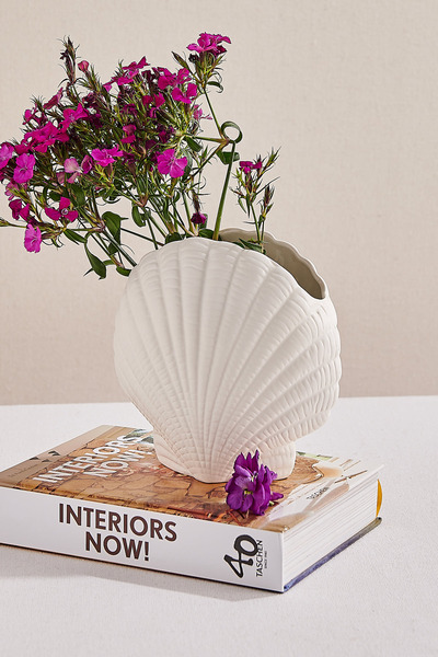 Paşabahçe Oyster Porcelain Decorative Vase, Stylish Decorative Vase