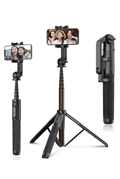 Generic K21 Integrated Tripod BT 4.0 Wireless Selfie Stick for Smart Phone Black