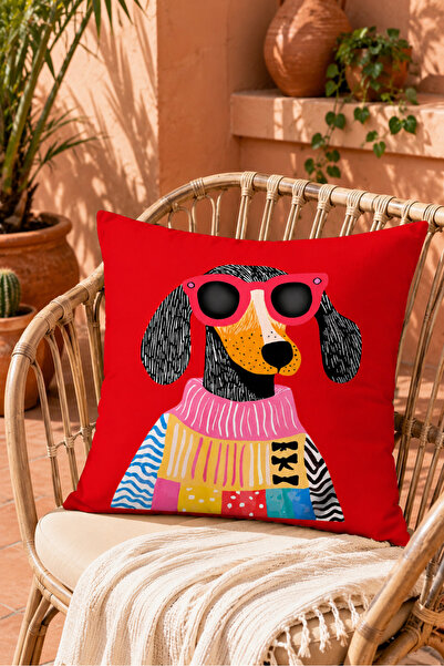 Evmila Pas sa naočarima Pop Art dekorativna navlaka za jastuk sa uzorkom Mode...