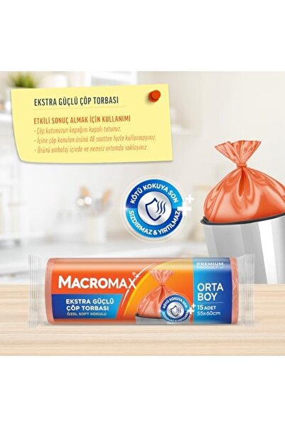Yıldızan Extra Strong Garbage Bag Medium Size 55X60 Cm, Soft Scented 15 Piece...