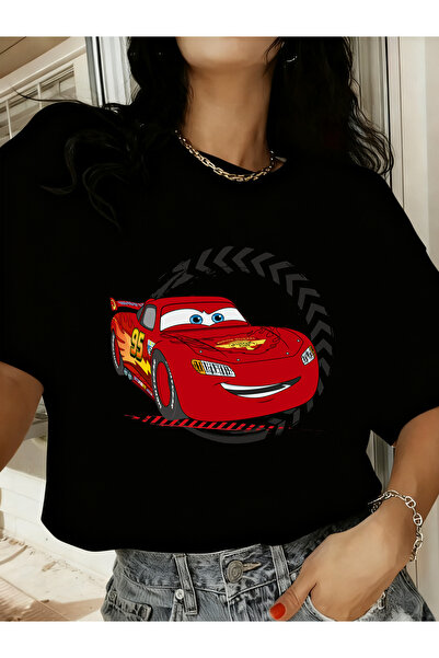 SAUDI lightning MCQUEEN cars Men and Women's 100% Cotton T-Shirt - Oversized ...