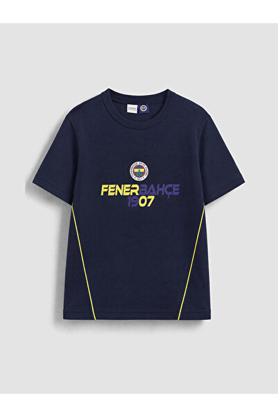 LC Waikiki Navy Blue Fenerbahçe Printed Boys' Soft Touch T-Shirt