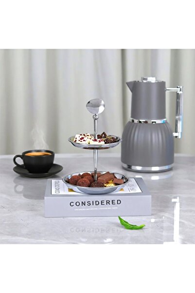 Al Hadaya Mall Classic Design Stainless Steel Halalain Dish - Silver - 14X14X...