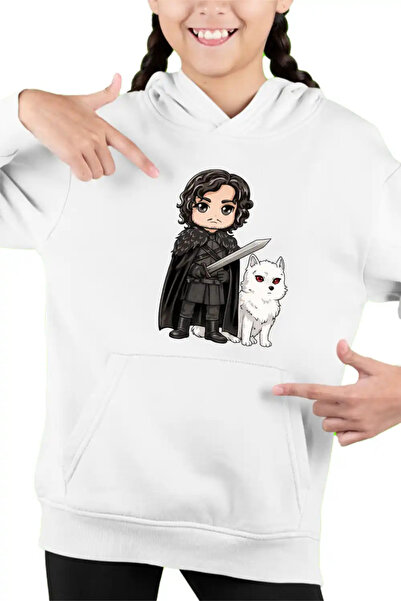 OEM Hanorac Copii Fete Game of Thrones Jon Snow Ghost Wolf