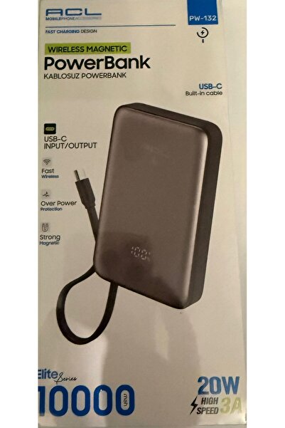 ACL Kablosuz Powerbank 10000 mAh Mini MagSafe özellikli Powerbank Dahili 20W ...