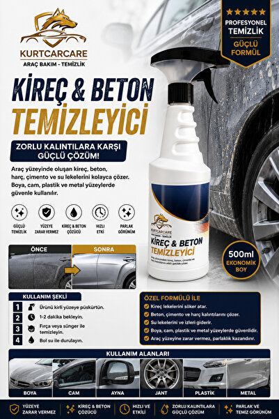 Genel Markalar KurtCarCare Kireç Beton Temizleyici
