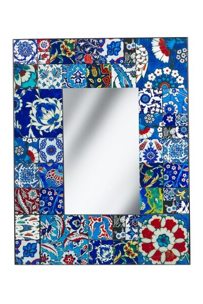 Paşabahçe İznik Çini Karolu Ayna 77x60 Cm, Şık Ayna