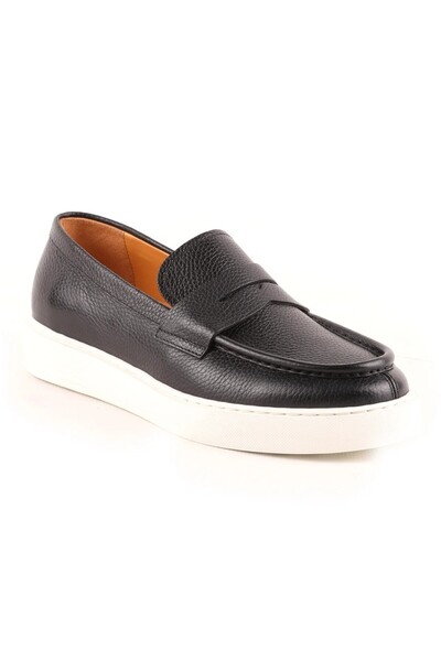 Libero L5504 Black Genuine Leather Eva Sole Men's Casual Loafer Shoes