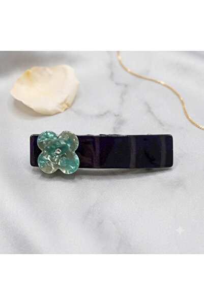 Srctech Floral Patterned Otomat Buckle Hair Clip
