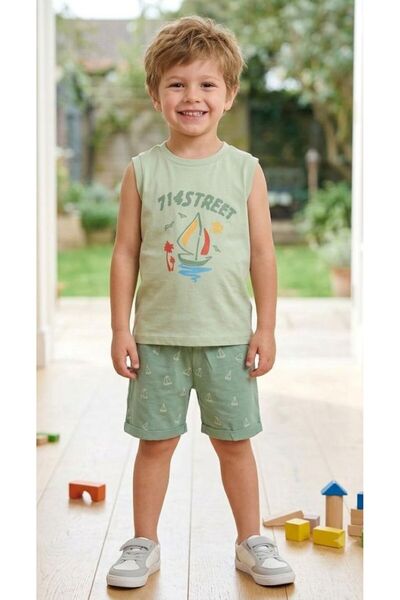 Clup Polo Thick Straped Boys' Top and Bottom Two-Piece Set