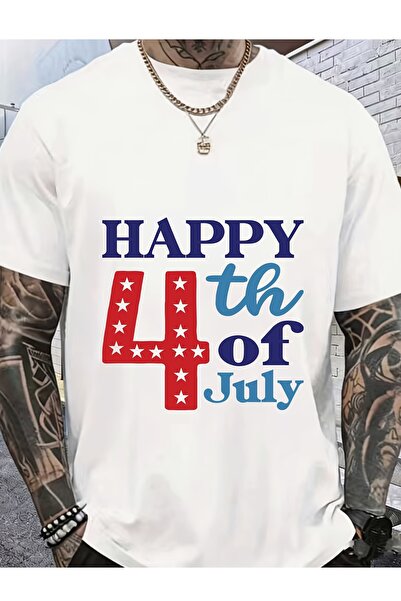BASEPULSE تي شيرت Iversatile 180g 4th Of July Happy Holiday T - Shirt مثالي ك...