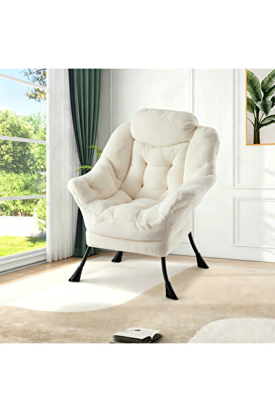 Garvee Modern Lazy Chair with Armrests and Side Pocket Upholstered Sofa Chair...