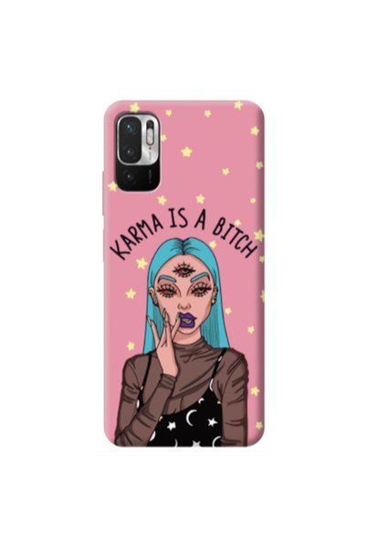Other Xiaomi Redmi Note 10 Pro 5G Karma is a bitch Pink Colored Silicone TPU ...