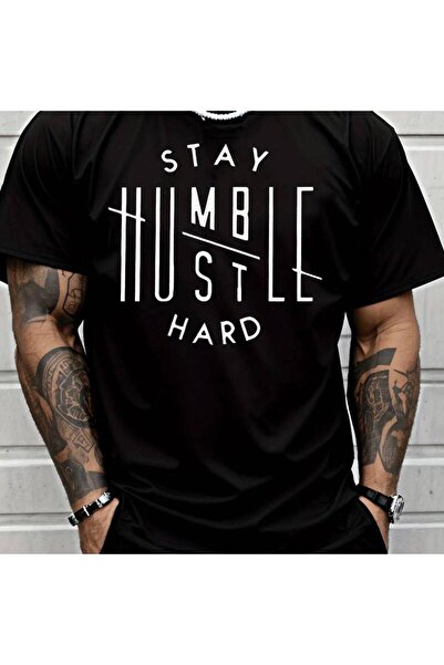 2mcup Classic Street Style Stay Humble Work Hard Letter Print Fashion Casual ...