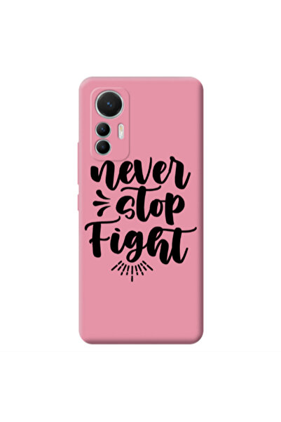 Other Xiaomi Mi 12 Lite Never stop fight Pink Colored Silicone TPU Θήκη