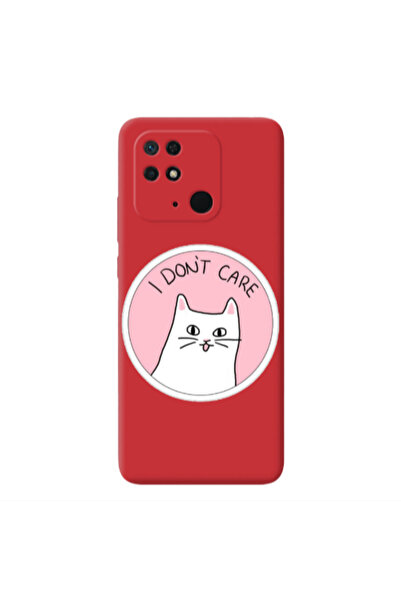 Other Xiaomi Redmi 10C I dont Care Red Colored Silicone TPU Θήκη