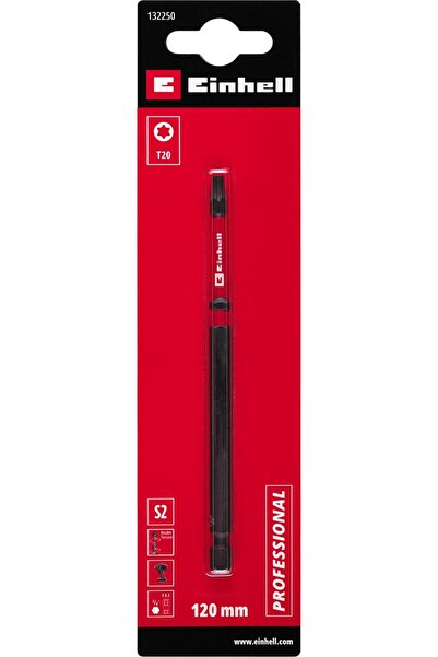 Einhell Orijinal Çift Torsiyonlu Darbeli Bit, 120 mm, T20 (S2 Çelik, Yüksek D...