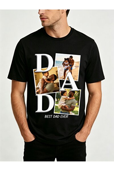 12 Teknoloji Father's Day Photo Print Custom Men's Pure Cotton Short-sleeve T...