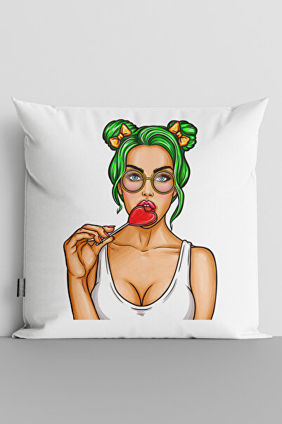 TicaretJet غطاء وسادة مطبوع رقميًا على الوجهين للنساء من Popart - 165