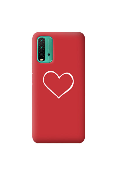 Other Xiaomi Poco M3 White heart Red Colored Silicone TPU Θήκη