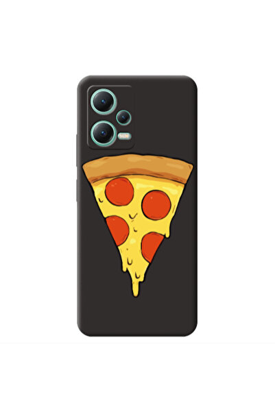 Other Xiaomi Redmi Note 12 Pro 5G Pizza Slice Black Colored Silicone TPU Θήκη