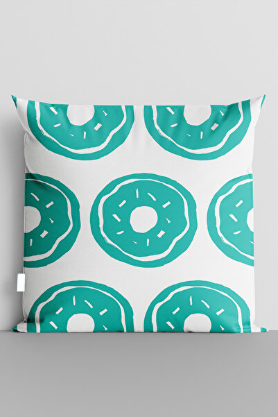 TicaretJet Turquoise Fruit Slices Double-Sided Digital Printed Pillow Cushion...