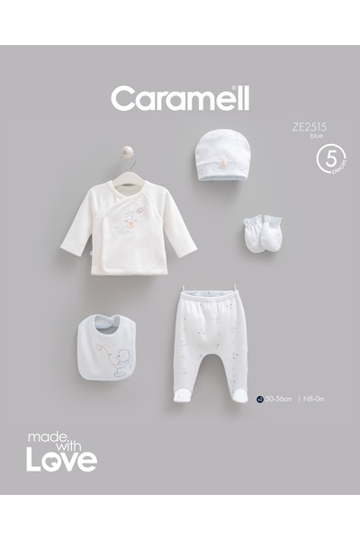 Caramell طقم ملابس خروج من المستشفى مكون من 5 قطع تيدي بير ZE2515