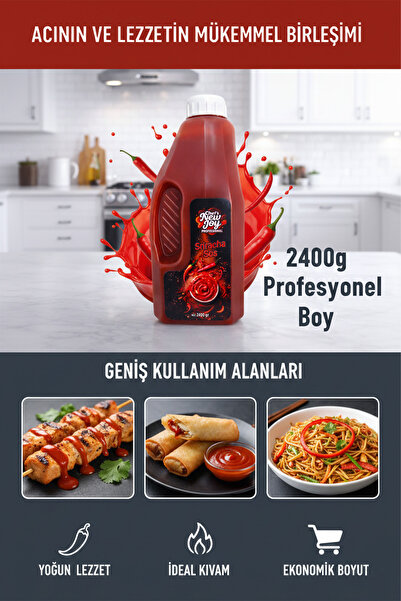 chef's new joy professional Sriracha Sos 2400 G x 6 Adet - 1 Koli (Koli Bazlı Avantaj Paketi) Profesyonel Lezzet Acı Sos