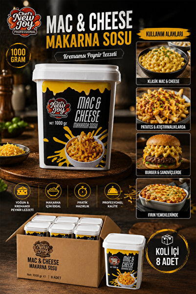 chef's new joy professional Mac Cheese Sos 1000 G X 8 Adet - 1 Koli (Koli Bazlı Avantaj Paketi)