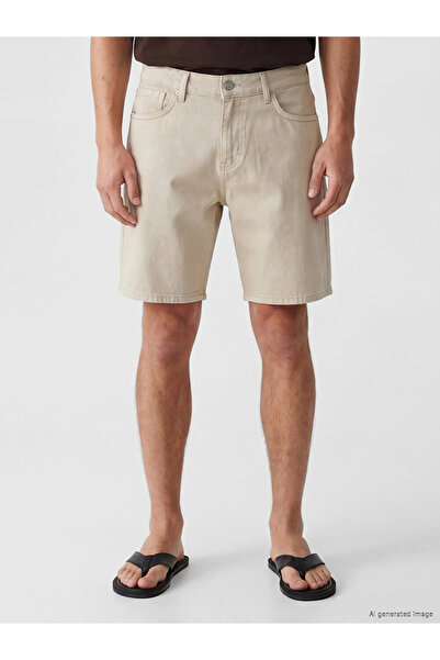 LC Waikiki Men's Beige Regular Fit Jean Shorts