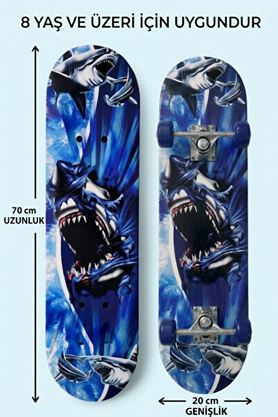 düşler oyuncak dünyası Ahşap Kaykay 70 cm 7 Katmanlı Ahşap Standart (8-14 yaş...