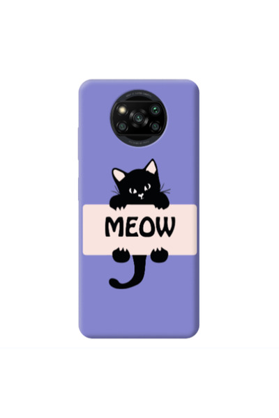 Other Xiaomi Poco X3 /X3 Pro Meow Purple Colored Silicone TPU Θήκη