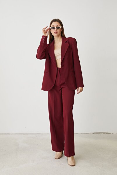 Foremia Retro Palazzo Set-Burgundy
