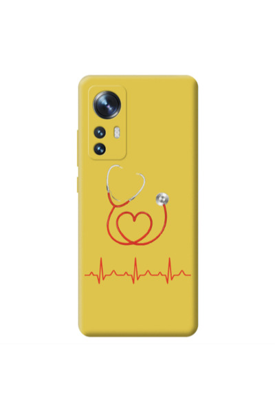 Other Xiaomi Mi 12 Stethoscope Yellow Colored Silicone TPU Θήκη