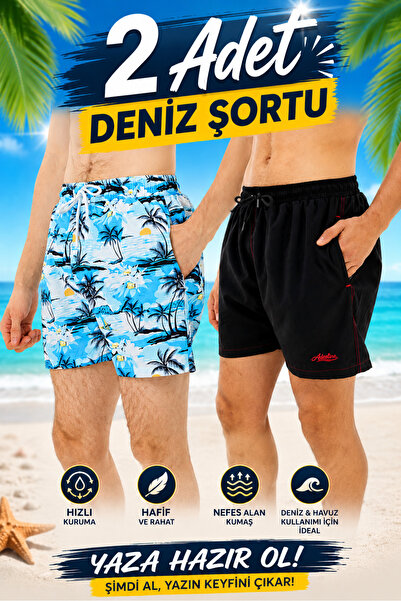 Adesline Erkek Deniz Şortu 3'Cepli Astarlı