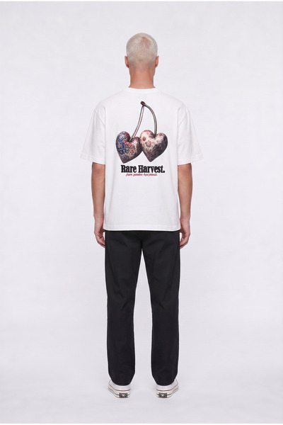 Respire Men's Harvest Printed Oversize T-Shirt Ecru