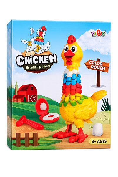 Baby Planet Magic Chicken Toy Make Feathers and Eggs Colorful Playdough Kit w...