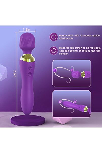 Sensvia Çift Başlı 12 Titreşim Modlu Bükülebilir Silikon Vibratör – USB Şarjlı Esnek Tasarım